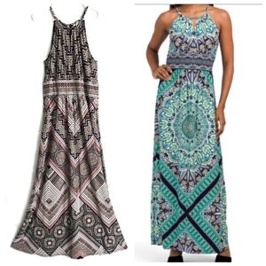 LONDON STYLE Collection Printed Halter Maxi Dress 6